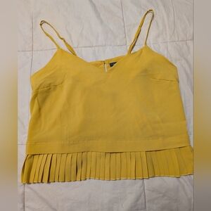 French Connection Yellow Pleated Camisole